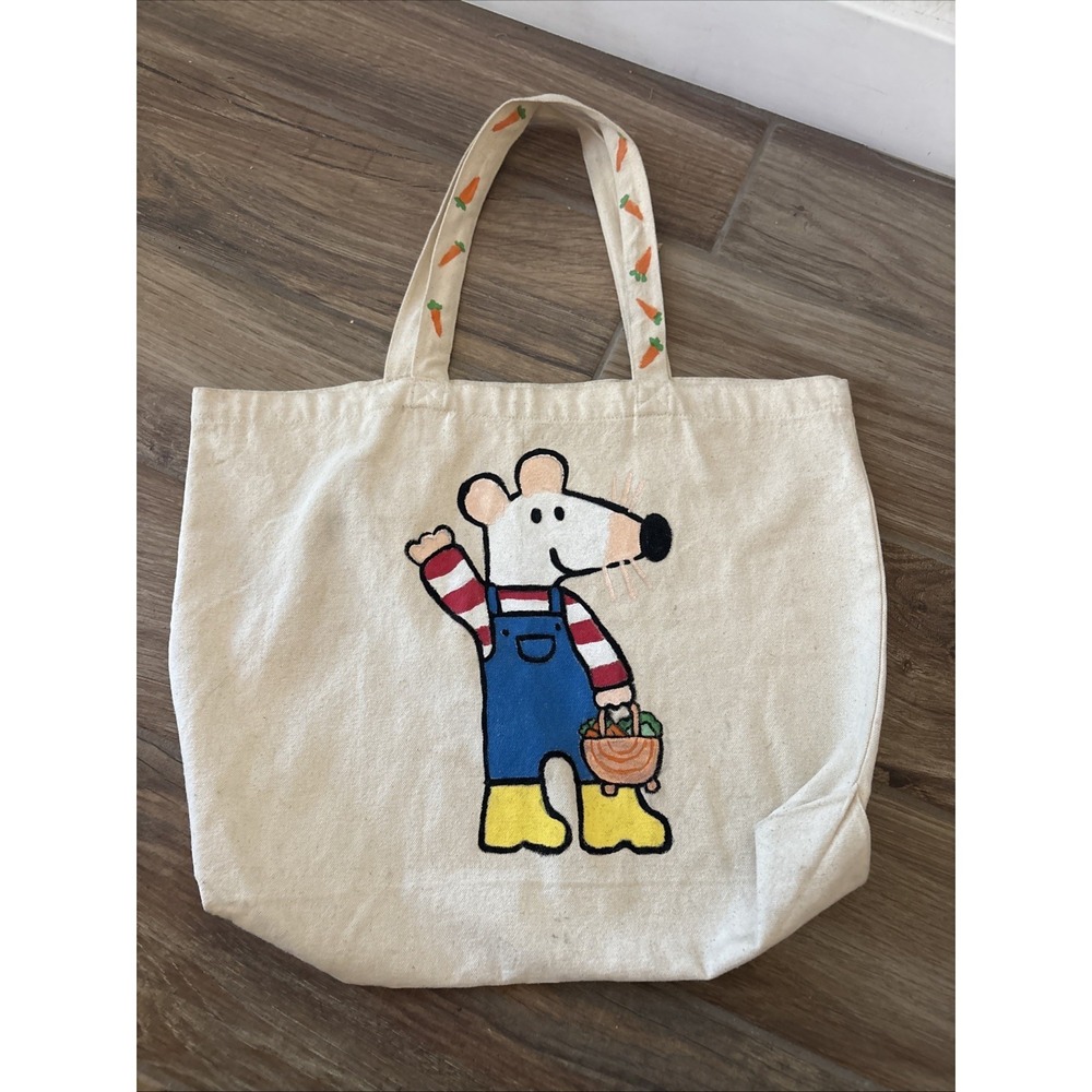 Rare MAISY‎ MOUSE CHILDREN'S Canvas TOTE BAG Carrots Gardening 22"